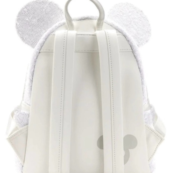 Loungefly white sequin mini backpack